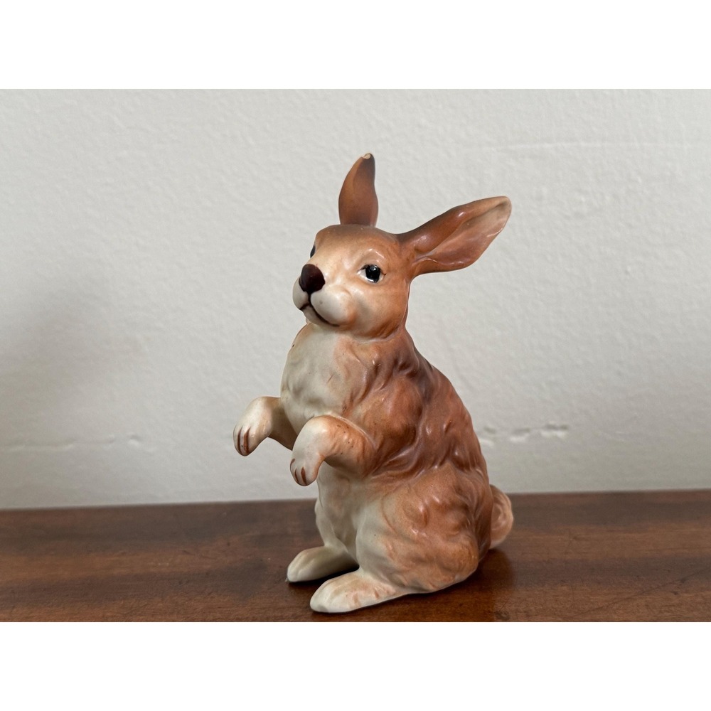 Vintage Ceramic Lefton Brown Bunny Rabbit